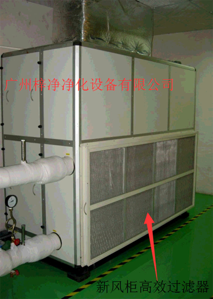新風(fēng)柜內(nèi)設(shè)置有高效過濾器，中效過濾器，初效過濾器系統(tǒng)